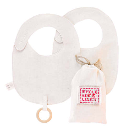 Waxed Linen Baby Bibs | Wholesome Linen