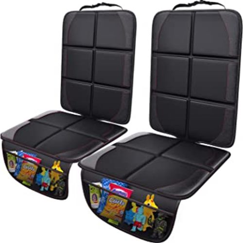 Gimars Car Seat Protector, 2 Pack, Waterproof 600D Fabric Carseat Protector Car Seat Cover for Child Car Seat with Nonslip Backing Mesh Pockets for Baby and Pet SUV Sedan Truck Leather Seats