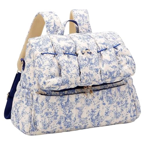 Quilted Diaper Bag Backpack with Straps Travel Baby Bag for Women | Lightweight Floral Diaper Bag Purses for Mom Dads