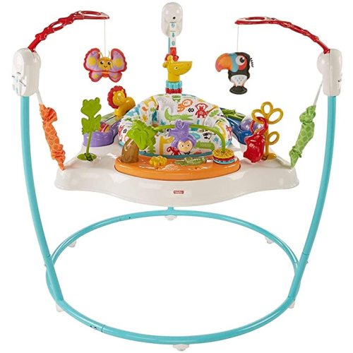 Fisher-Price Jumperoo Baby Bouncer Activity Center, Animal Activity Baby Jumper with Lights Music Sounds and Toys - Animal Activity Jumperoo