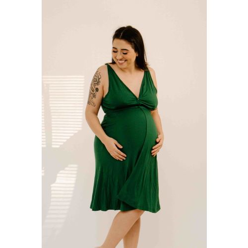 Juliet Labor & Postpartum Gown in Emerald-Limited Time – Lila