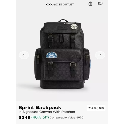 Sprint Backpack In Signature Canvas With Patches