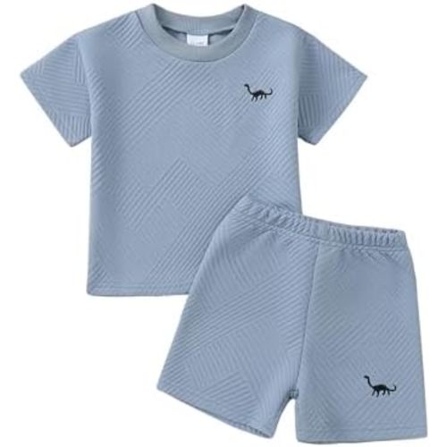 Rosibel Toddler Baby Boys Clothes Set Short Sleeve T-Shirt and Shorts Summer 2 PCS Outfit for 6M-3Y