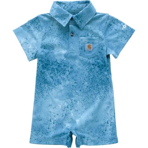 Carhartt Infant Boys Short-Sleeve Force Sun Defender Camo Romper, French Blue - CM8770-HL4
