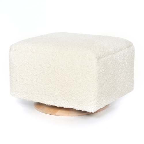 Small Stationary Rectangle Ottoman with Wood Base | Oilo™ Studio