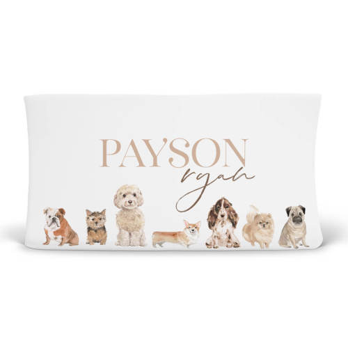 Puppy Love Personalized Changing Pad Cover