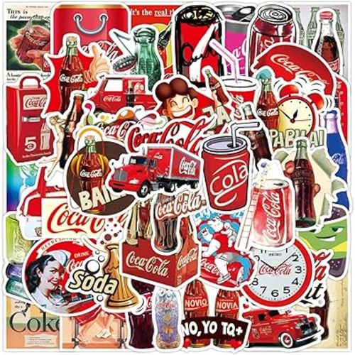 50Pcs Drink Cola Themes Waterproof Stickers for Water Bottle Cup Laptop Bike Skateboard Luggage Box Vinyl Graffiti Patches BRJKT