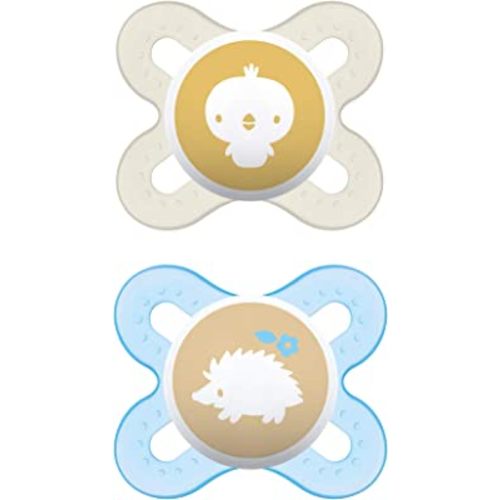 MAM Original Start Newborn Baby Pacifier, Best Pacifier for Breastfed Babies, Sterilizer Case, 2 Pack,0-3 Months, Boy