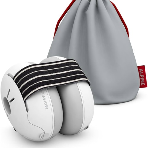 Alpine Muffy Baby Ear Protection for Babies and Toddlers up to 36 Months - CE & ANSI Certified - Noise Reduction Earmuffs - Comfortable Baby Headphones Against Hearing Damage & Improves Sleep - Black