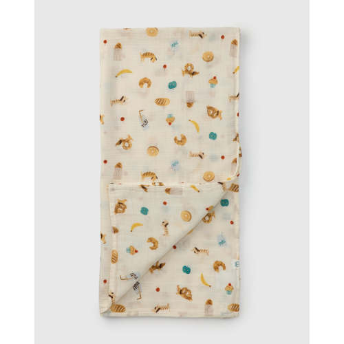 Baby Muslin Swaddle in Tanboocel® Viscose from Bamboo - French Breakfast