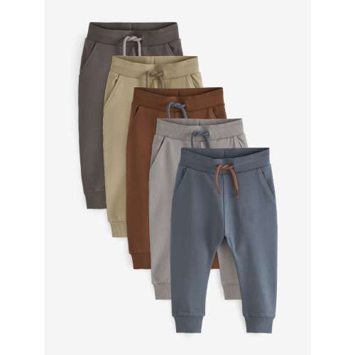Khaki/Grey/Blue Skinny Fit Joggers 5 Pack (3mths-7yrs)
