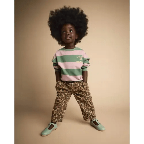 Toddler 'I Wanna Go Outside!' Otter Sweatshirt™ with Pockets in Stripes - Olive/Pink - Otter Avenue | Carter's