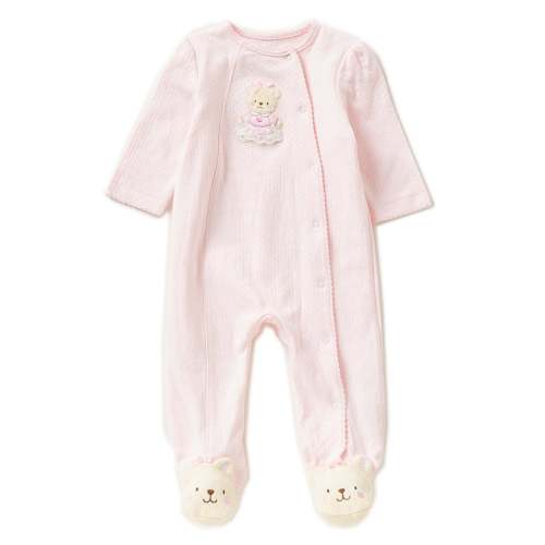 Little Me Baby Girls Sweet Bear Footie Coverall