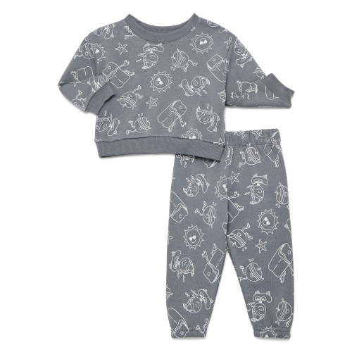 Wonder Nation Baby Boys Fleece Top and Pants Set, 2-Piece, Sizes 6M-24M
