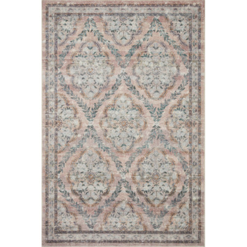 Rifle Paper Co. x Loloi Courtyard Blush Area Rug feat. CloudPile