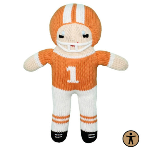 Alumni Hall Orange and White Plush Knit Football Player