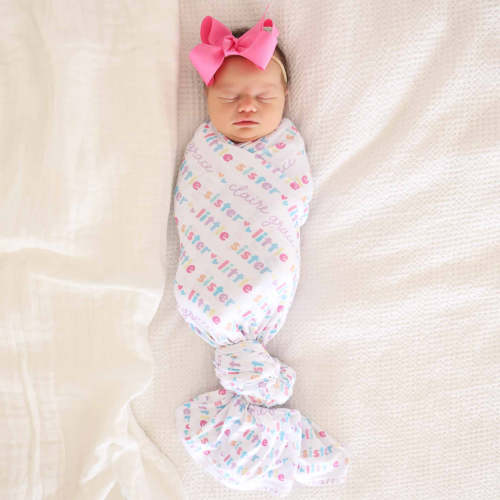 Personalized Swaddle Blanket | Little Sibling