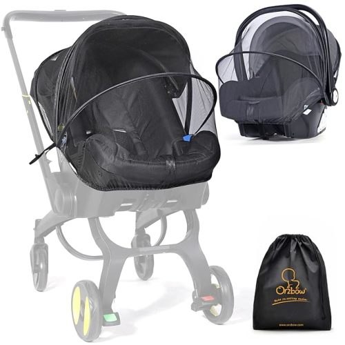 Orzbow Baby Mosquito Net for Doona Car Seat | Summer Infant Car Seat Cover | Breathable Carseat Mosquito Net Mesh Cover for Baby Stroller, Summer Travel Camping Essentials, Black