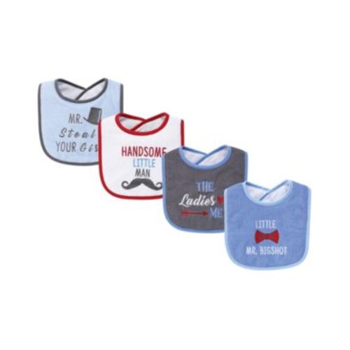 Boys Four-Piece Fiber-Filled Feeding Bibs