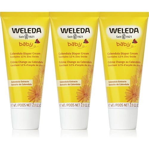 Weleda Baby Calendula Diaper Cream, 2.8 Fluid Ounce (Pack of 3), Plant Rich Protection with Calendula, Chamomile, Sweet Almond Oil, Lanolin and Zinc Oxide