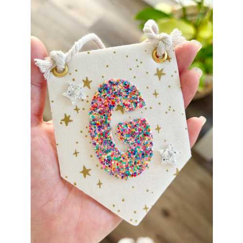 Sparkly Personalized Initial Mini Wall Banner