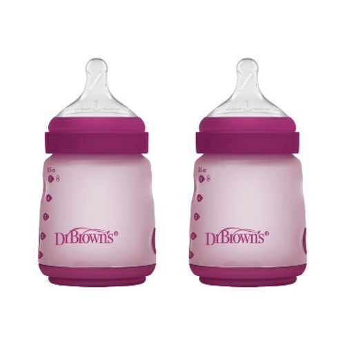 Dr. Brown's Silicone Baby Bottles - Pink - 5 fl oz/2pk
