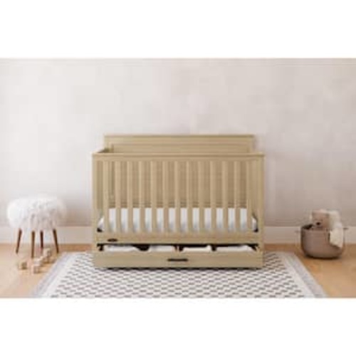 Tristan Driftwood 5-in-1 Convertible Crib with Drawer