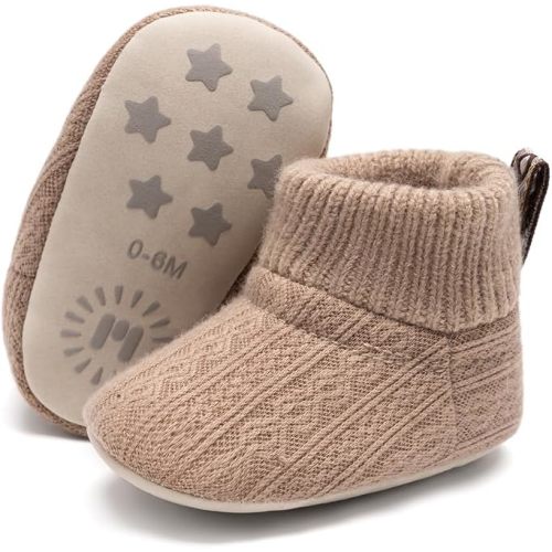 Baby Knit Booties Stay On Infant Boots Non-Slip Slipper Socks Shoes
