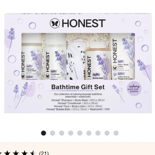 The Honest Company Calm Bathtime Gift Set | Hypoallergenic Bath Essentials |
