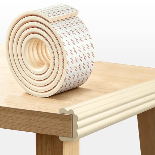 Edge Protector for Baby, 3.15 Inch Extra Wide Edge Corner Protectors Guards | 6.5ft Soft Foam, Desk Edge Cushion, Furniture Corners & Edges Safety Bumper for Table, Crib, Wall, Fireplace, White