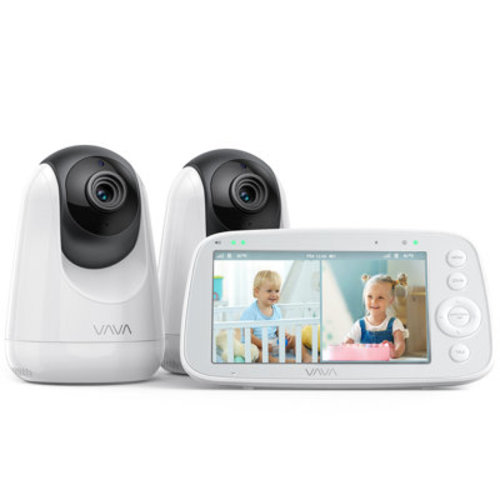 VAVA No Wifi Video Baby Monitor, 5" 720p Hd Split-screen Baby Monitor With 2 Camera And Audio, Infrared Night Vision, 2x Zoom, 900ft Long Range, 4500mah Battery, 2 Way Audio Talk, White | Wayfair