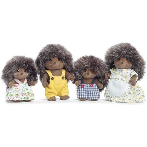 Calico Critters Pickleweeds Hedgehog Family - Set of 4 Collectible Doll Figures for Children Ages 3+