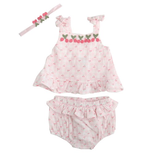 Nicole Miller New York 3-Piece Cherry Gingham Dress Set (Baby Girl) at Von Maur