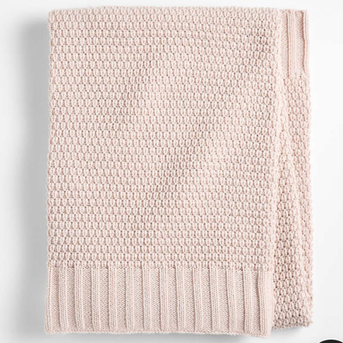 Bubble Knit Lilac Rose 100% Organic Cotton Baby Stroller Blanket