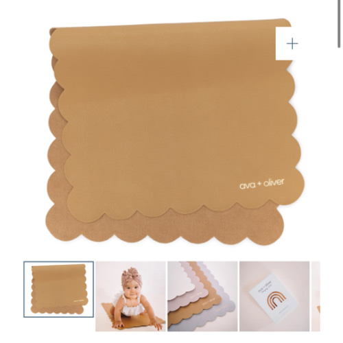 Vegan Leather Changing Mat | Tan Scallop – Ava & Oliver