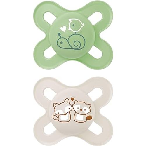 MAM Original Start Matte Baby Pacifiers, Binky for 0-3 Months, BPA-Free Silicone Nipple, Easy to Clean, Best for Newborn Babies, Developed with Medical Experts, 2 Count Binkies with Sterilizer Case