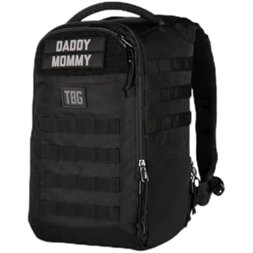 Tactical Baby Gear Daypack Mini Tactical Diaper Bag Backpack with Changing Mat – Compact Baby Bag for Dads & Moms (Black)