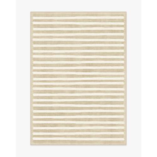 Elin Stripe Latte Cream Rug by goop | Ruggable US