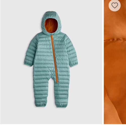 Lightweight Down Puffer Suit - Baby in Blue Moon