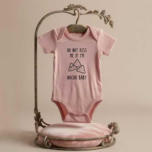 0-3 month Do Not Kiss Me If I'm Nacho Baby Onesie®, Funny Baby Onesie®, Funny Retro Baby Bodysuit, Natural Baby Onesie®, Newborn Baby Gift