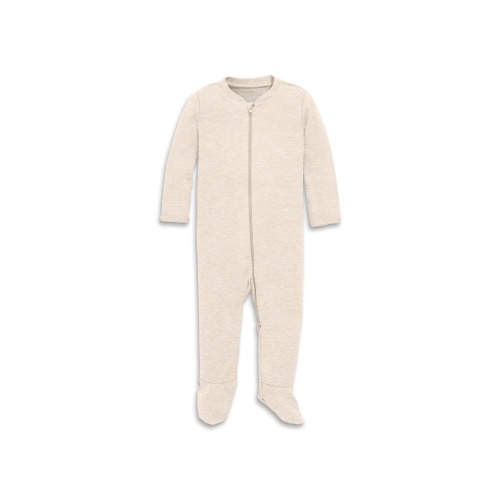 Baby Organic Zip Footie In Solid
