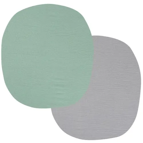 Onacosht Muslin Bassinet Sheets 24" x21" Compatible with Graco Pack ‘n-Play Dome LX Bassinet, Small Round Bassinet Sheets 2 Pack 100% Cotton Grey and Green
