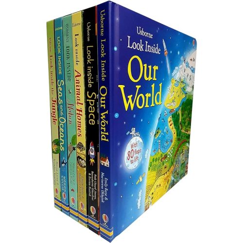 Usborne Look Inside 6 Books Collection Set Look Inside Farm Space Our World Board book