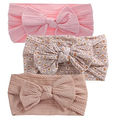 Baby Girls Bow Flora Headband Baby Turban Knotted Elastic Headwrap for Newborn Infant Toddler Hair Accessories