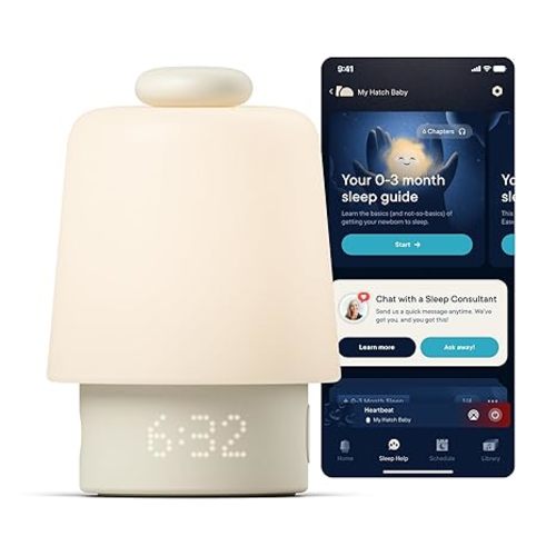 Hatch Baby Sound Machine, Night Light | Hatch Baby Model | Sleep Support | Registry Essential, Routine Builder, Time-to-Rise Alarm Clock, White Noise, Nursery Stories, Toddler Kids (Wi-Fi), Putty
