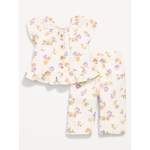 Flutter-Sleeve Top and Wide-Leg Pants Set for Baby | Old Navy