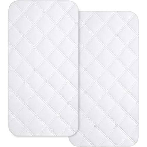 Amazon.com: Yoofoss Waterproof Bassinet Mattress Pad Cover 2 Pack Fit for Rectangle Bassinet Mattress, Baby Bassinet Mattress Protector for Boys and Girls 34X19in