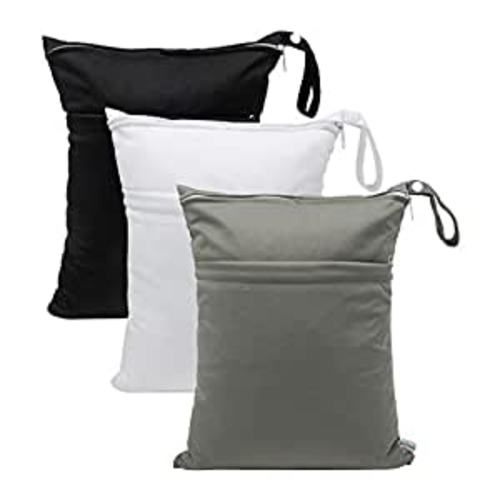 Amazon.com : babygoal Wet Dry Bags for Baby Cloth Diapers, Washable Travel Bags, Beach, Pool, Gym Bag for Swimsuits & Wet Clothes with 2 Pockets 3 Pack L-BWG : Baby