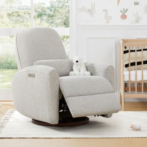 Spruce & Spring Gray Power Swivel Glider Recliner Nursery Chair
