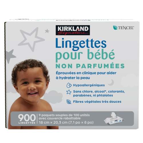 Kirkland Signature Lingettes pour Bébés, non parfumées, 9 paquets de 100 | Costco